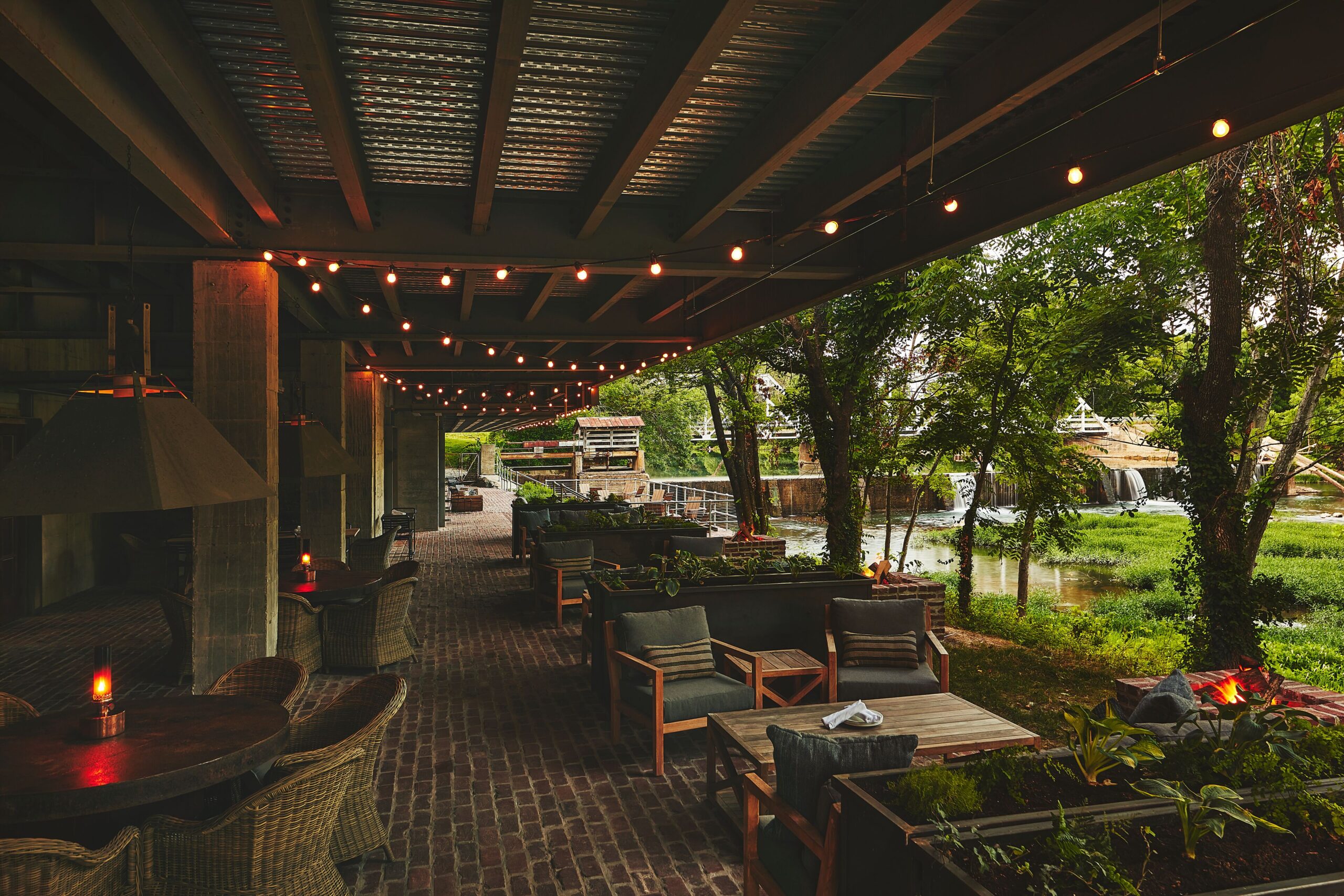 Outdoor seating patio area